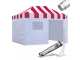 Stripe Red/White Top + White Sides