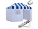 Stripe Blue/White Top + White Sides